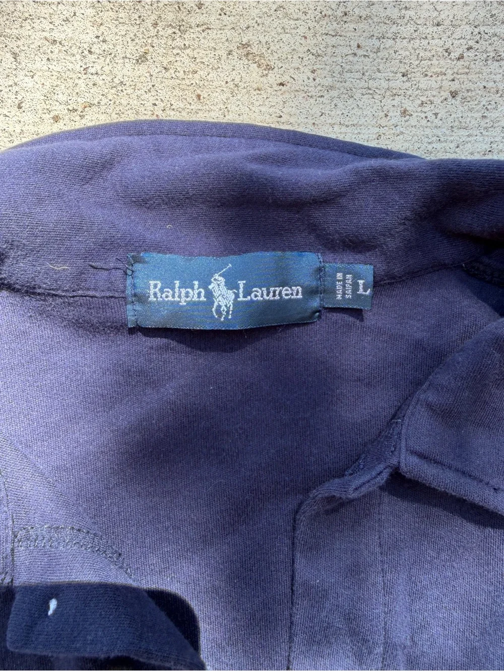Ralph Lauren Navy Short-Sleeve Polo with White Trim